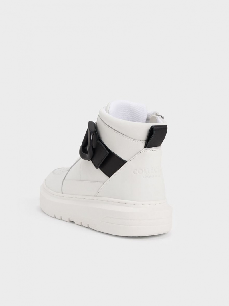 Adidasi Inalti Charles & Keith Gabine Piele Albi | 948DONJZH