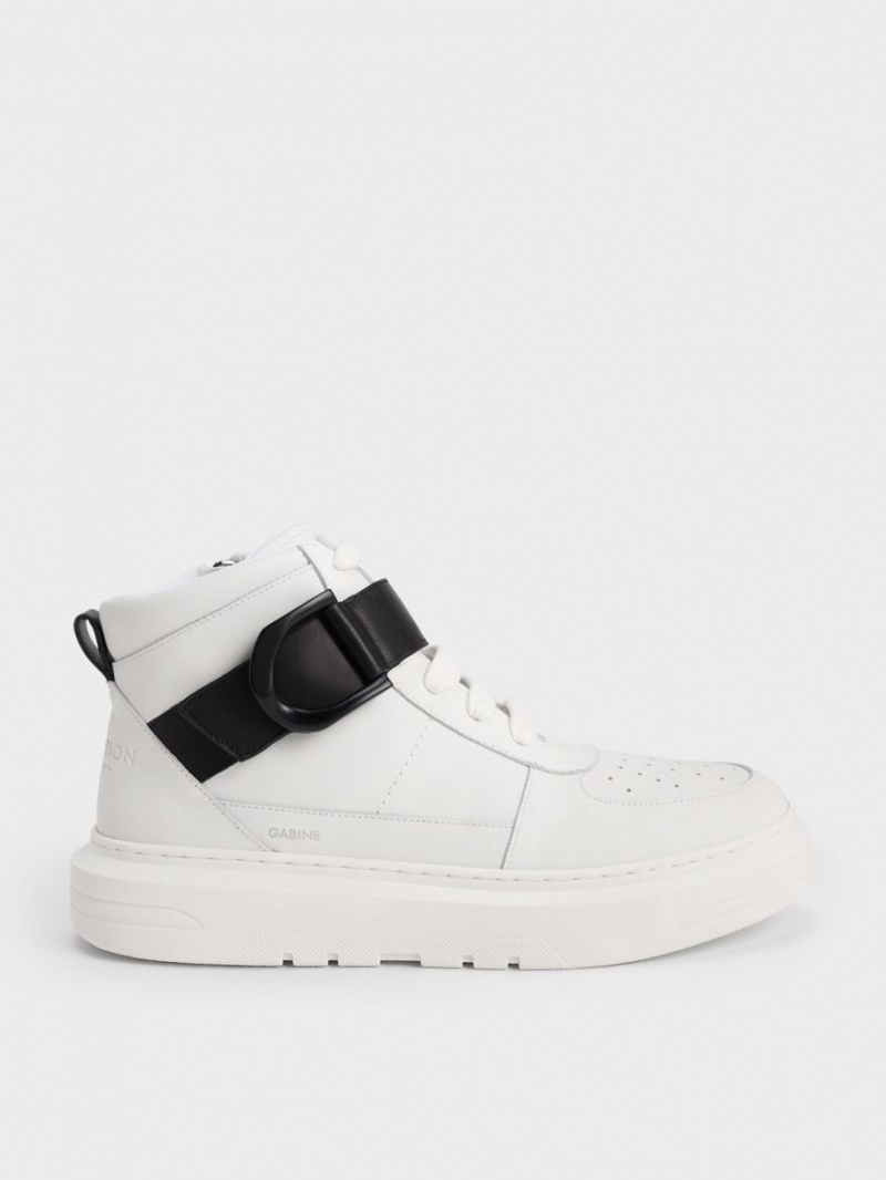 Adidasi Inalti Charles & Keith Gabine Piele Albi | 948DONJZH