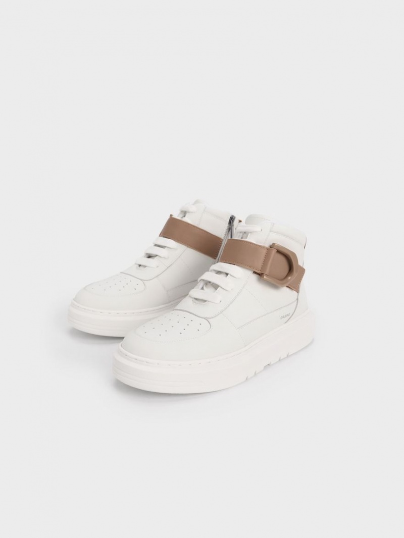 Adidasi Inalti Charles & Keith Gabine Piele Albi | 768GCFMHY