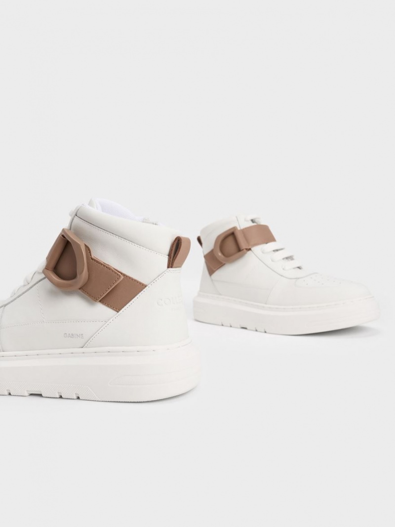 Adidasi Inalti Charles & Keith Gabine Piele Albi | 768GCFMHY