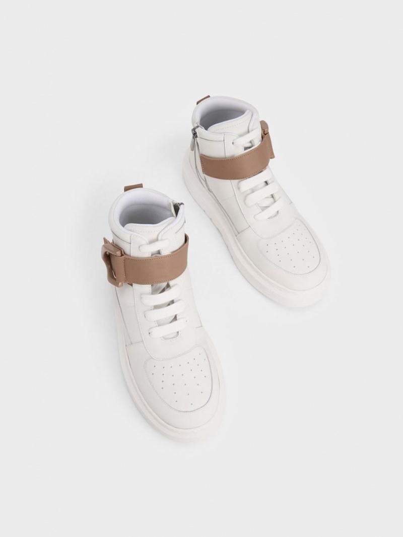 Adidasi Inalti Charles & Keith Gabine Piele Albi | 768GCFMHY