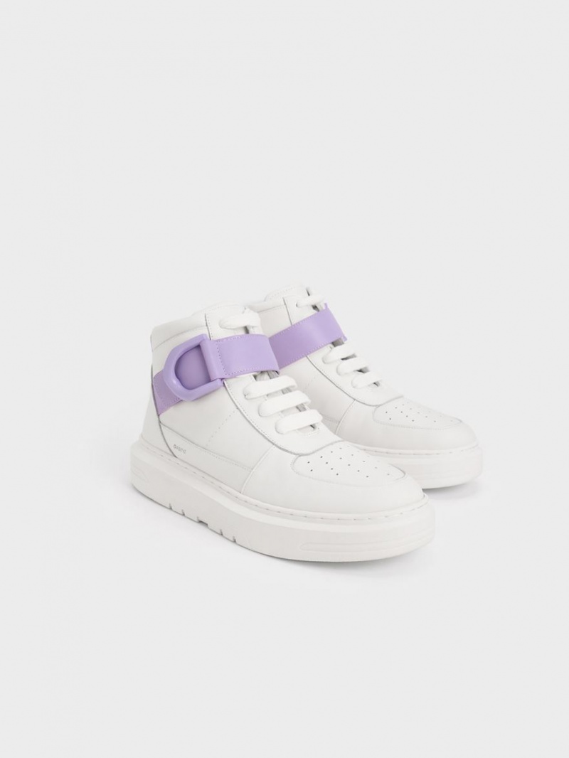 Adidasi Inalti Charles & Keith Gabine Piele Albi | 069BMDVLK