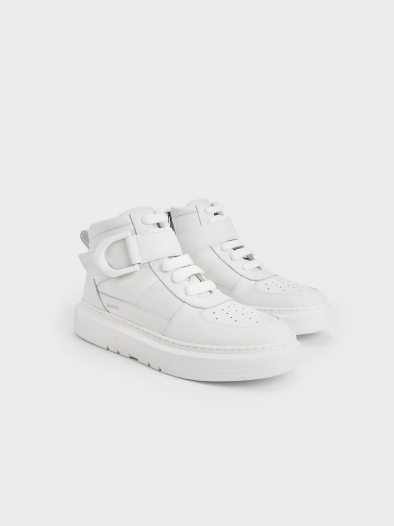 Adidasi Inalti Charles & Keith Gabine Piele Albi | 809PJANBF