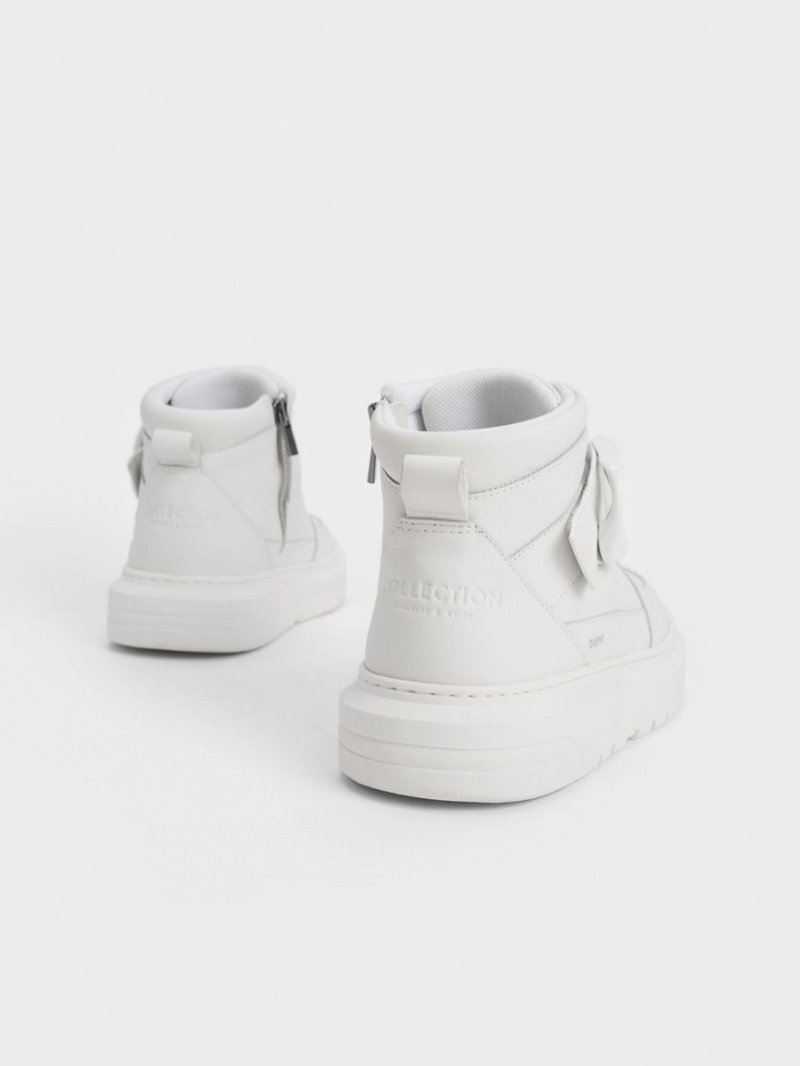 Adidasi Inalti Charles & Keith Gabine Piele Albi | 809PJANBF