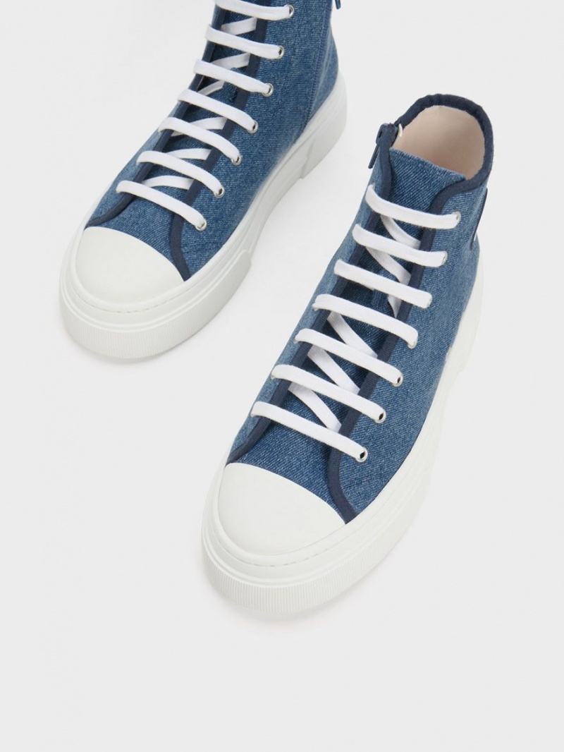 Adidasi Inalti Charles & Keith Kay Panza Albastri | 230QVPCYS