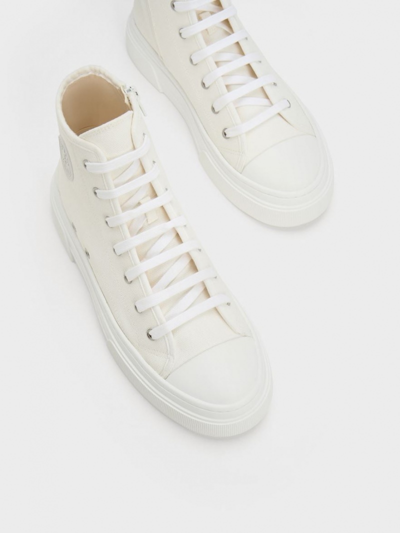 Adidasi Inalti Charles & Keith Kay Panza Albi | 029XQULKI