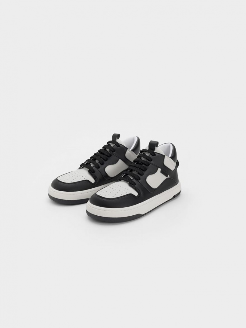 Adidasi Inalti Charles & Keith Two-Tone Platforma Negrii | 458PYICOB
