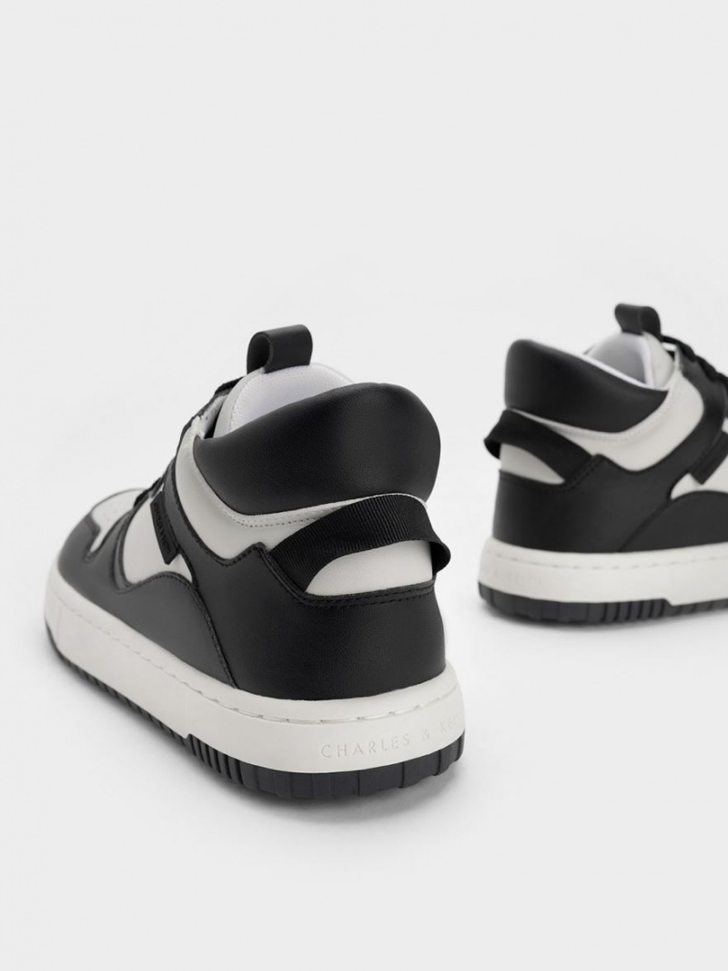 Adidasi Inalti Charles & Keith Two-Tone Platforma Negrii | 458PYICOB