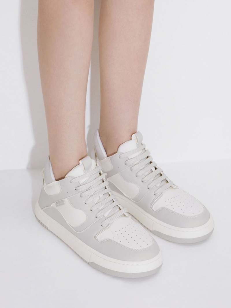 Adidasi Inalti Charles & Keith Two-Tone Platforma Gri Deschis | 752EBRGTV