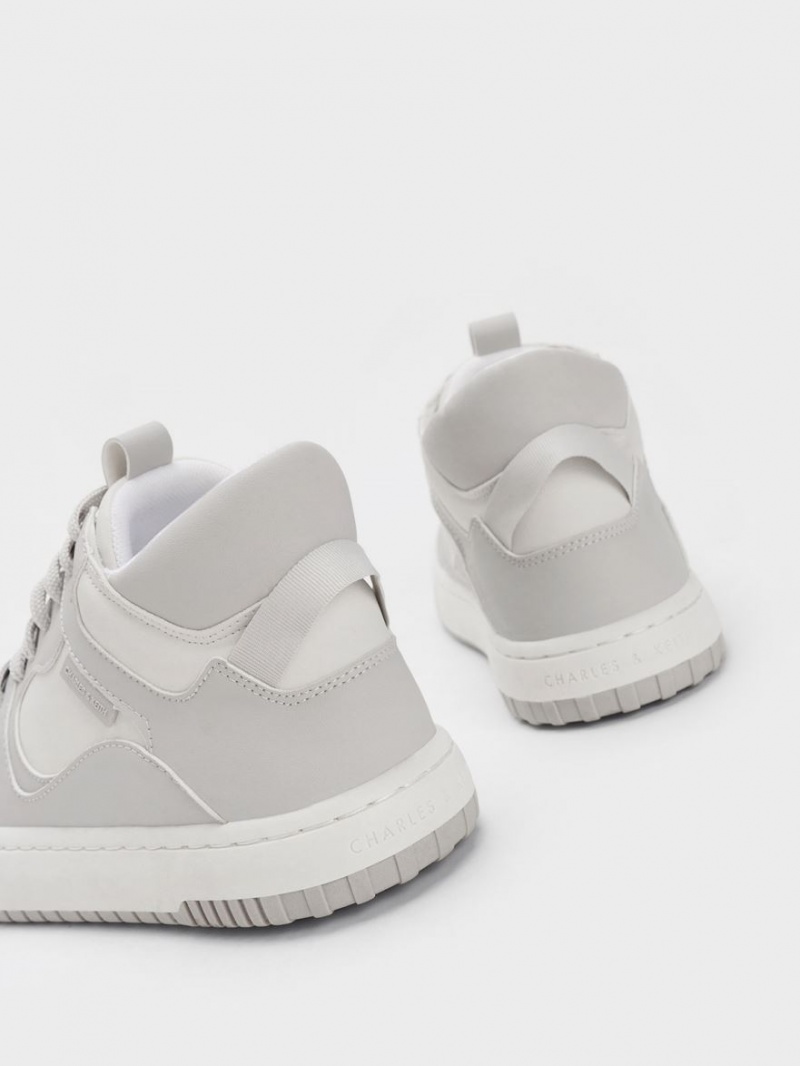 Adidasi Inalti Charles & Keith Two-Tone Platforma Gri Deschis | 752EBRGTV