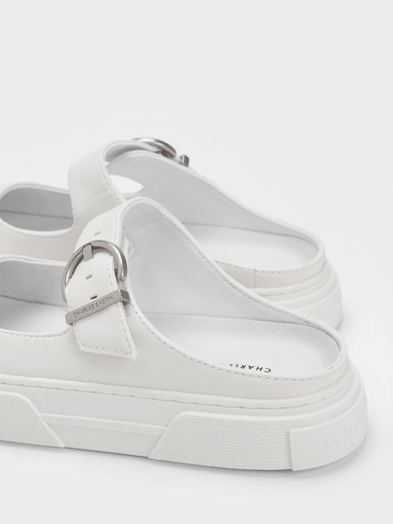 Adidasi Slip On Charles & Keith Buckled Albi | 890XMIQJK