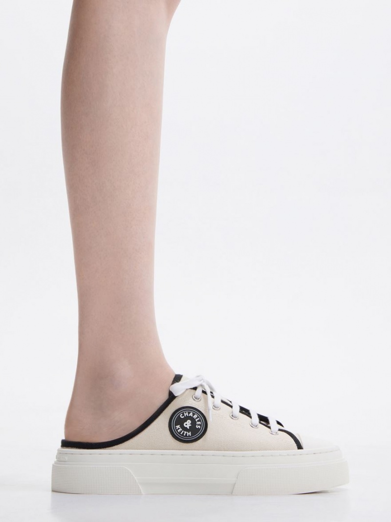 Adidasi Slip On Charles & Keith Kay Panza Bej | 439IDAOMZ