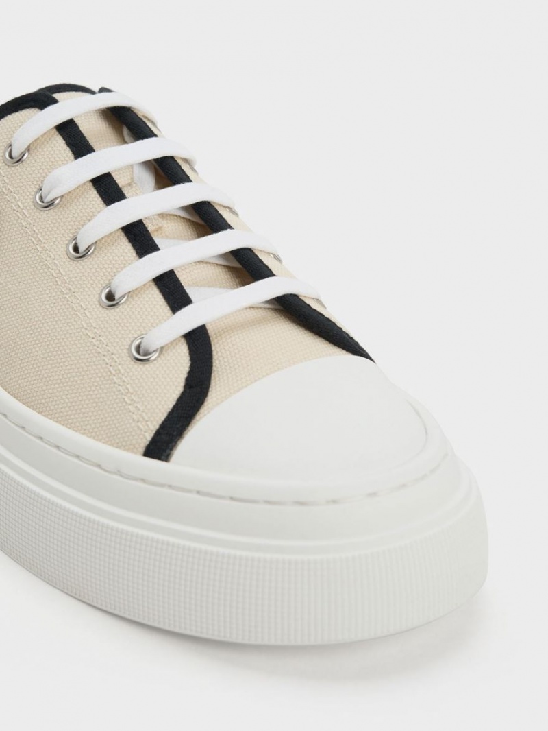 Adidasi Slip On Charles & Keith Kay Panza Bej | 439IDAOMZ
