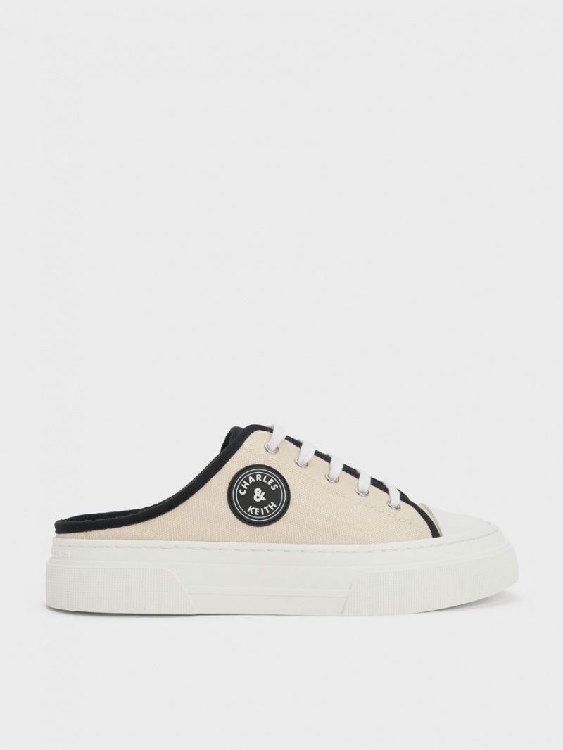 Adidasi Slip On Charles & Keith Kay Panza Bej | 439IDAOMZ