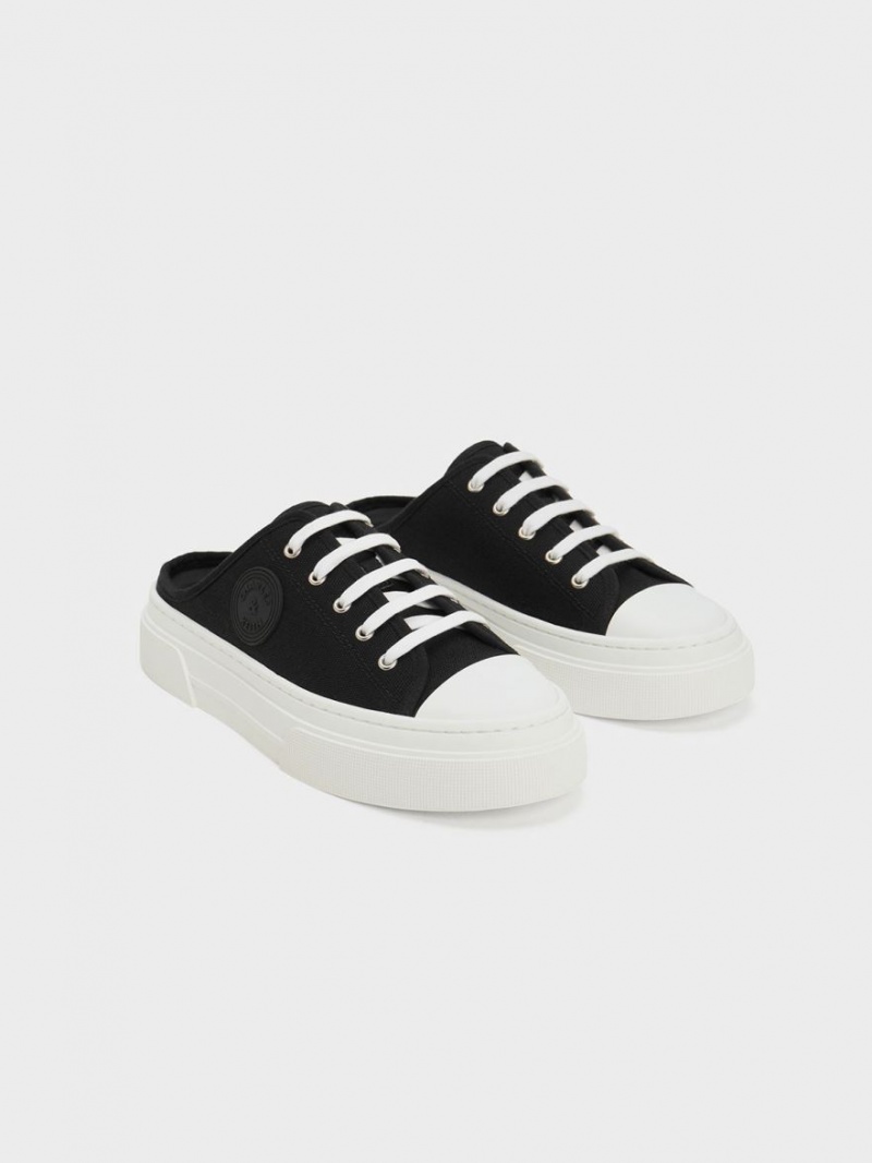 Adidasi Slip On Charles & Keith Kay Panza Negrii | 867MPNWQK