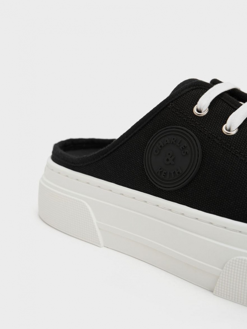 Adidasi Slip On Charles & Keith Kay Panza Negrii | 867MPNWQK