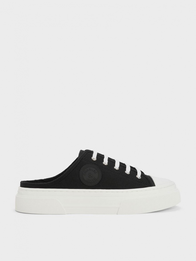 Adidasi Slip On Charles & Keith Kay Panza Negrii | 867MPNWQK