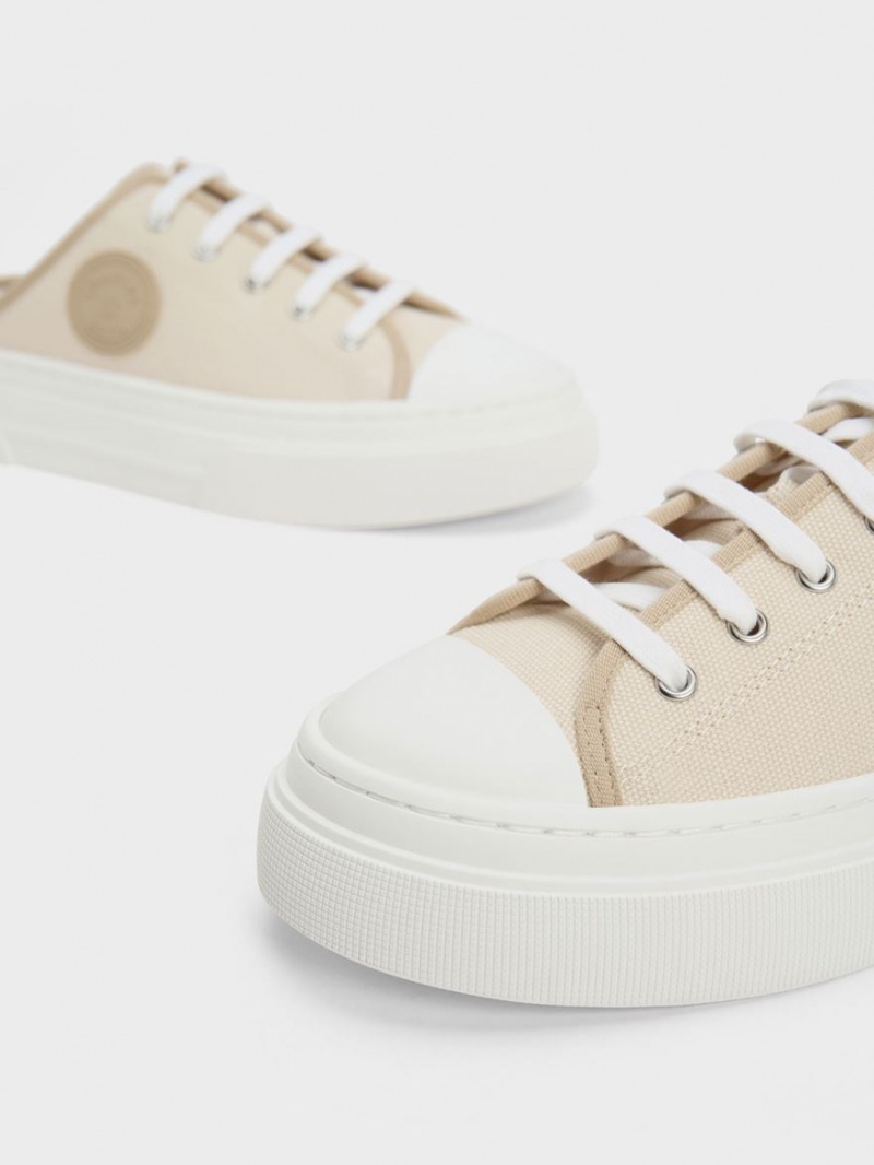 Adidasi Slip On Charles & Keith Kay Panza Bej | 978UOYZEL