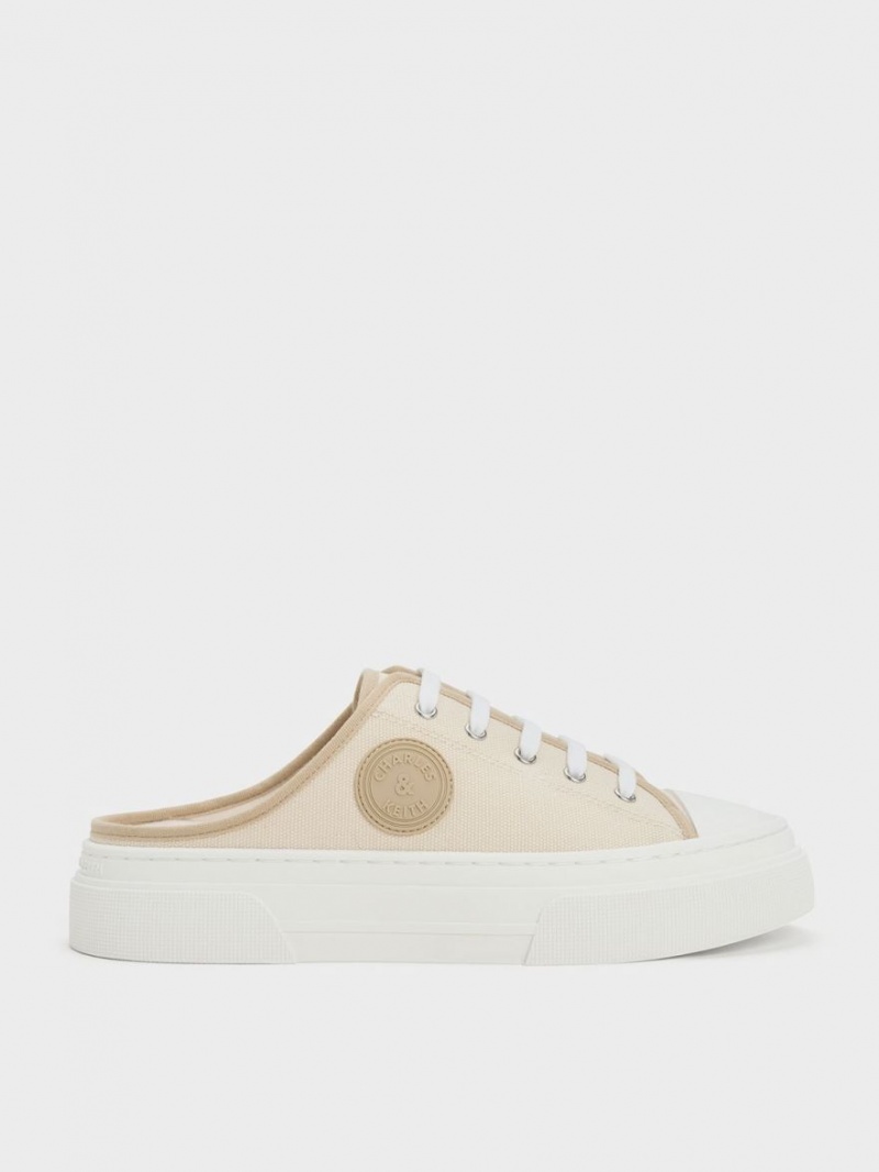 Adidasi Slip On Charles & Keith Kay Panza Bej | 978UOYZEL