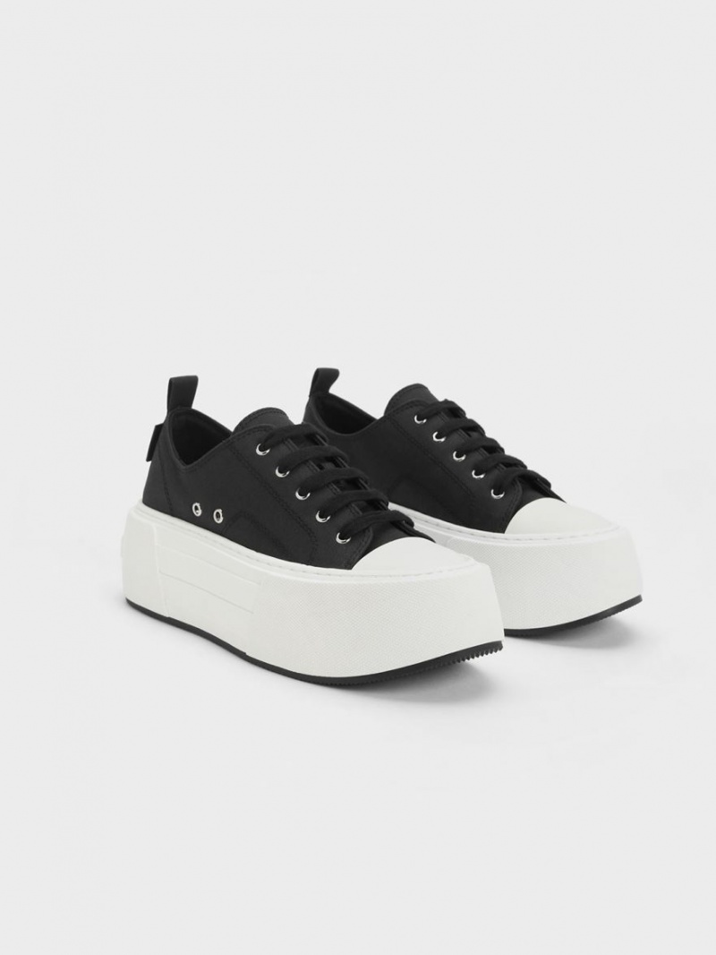 Adidasi cu Platforma Charles & Keith Grosolan Negrii | 764ORQJFC