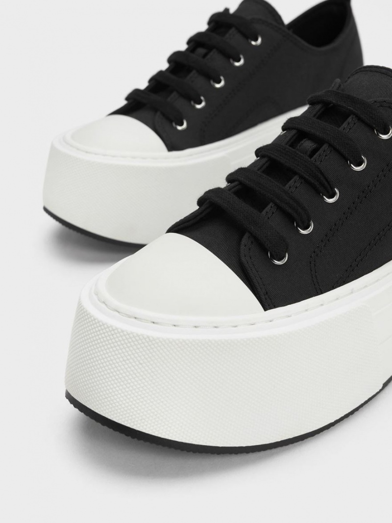 Adidasi cu Platforma Charles & Keith Grosolan Negrii | 764ORQJFC