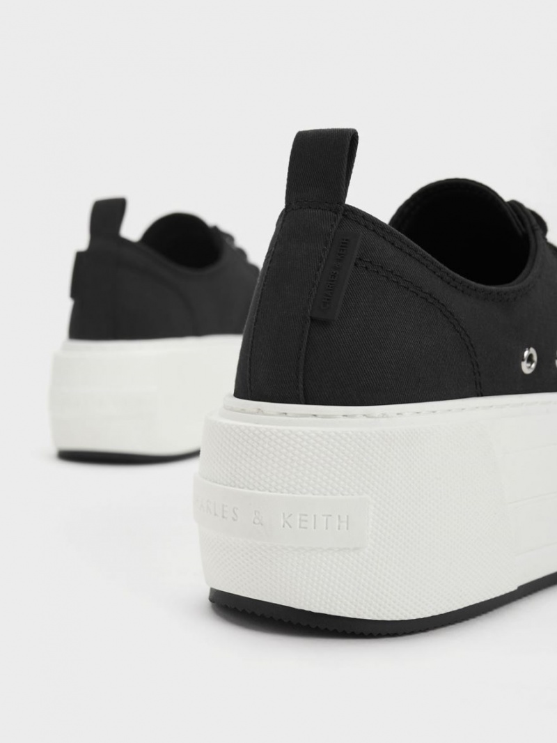 Adidasi cu Platforma Charles & Keith Grosolan Negrii | 764ORQJFC