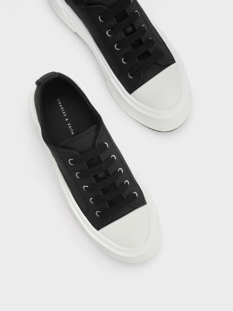 Adidasi cu Platforma Charles & Keith Grosolan Negrii | 764ORQJFC