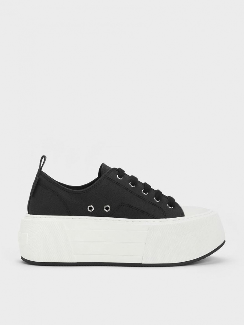 Adidasi cu Platforma Charles & Keith Grosolan Negrii | 764ORQJFC
