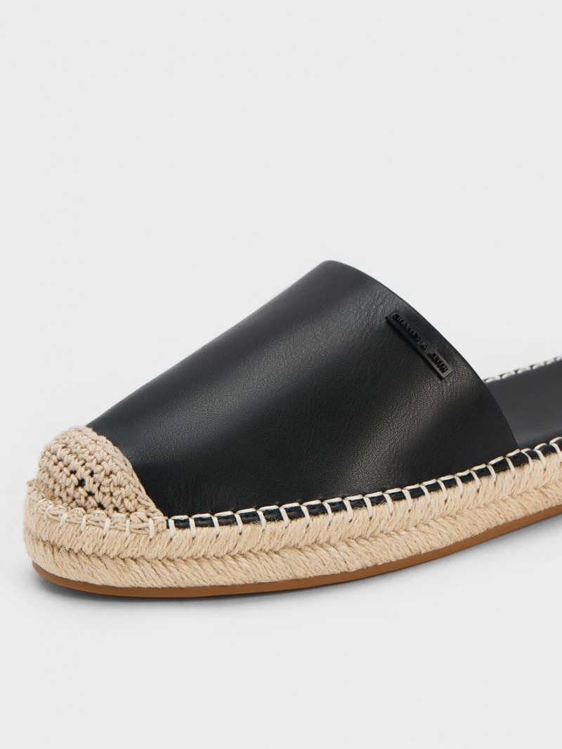 Balerini Charles & Keith Ankle-Curea Espadrile Negrii | 189ANHUOE
