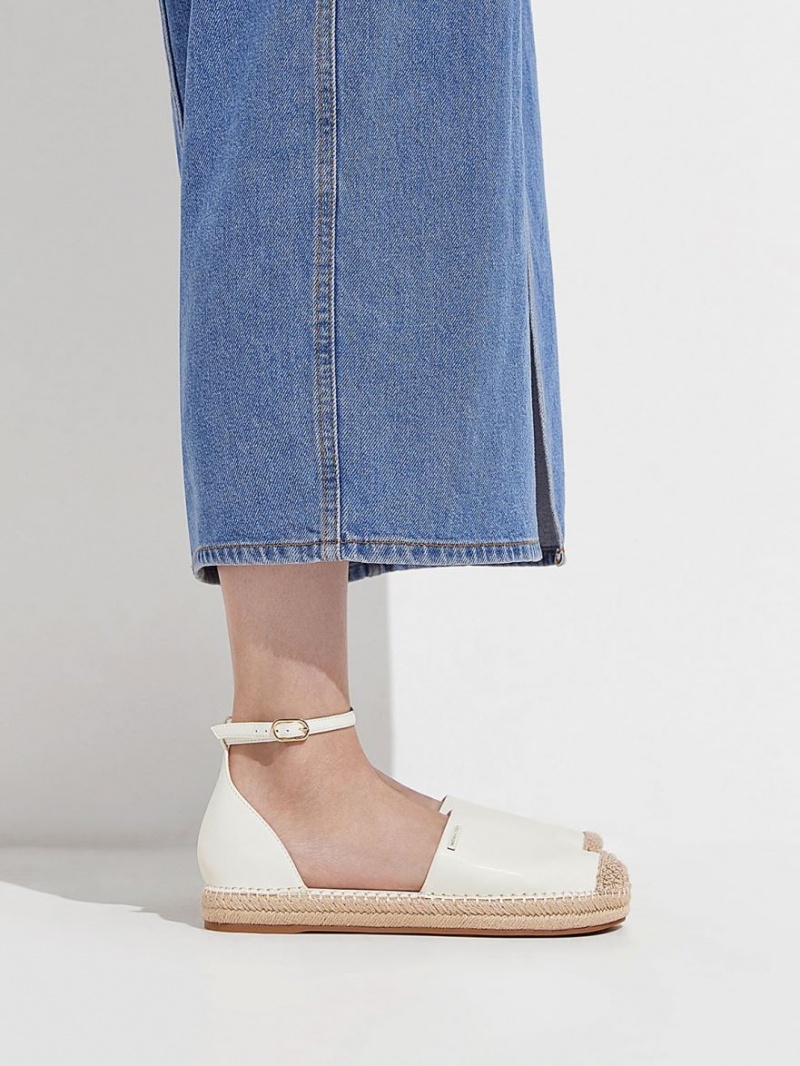 Balerini Charles & Keith Ankle-Curea Espadrile Albi | 853VUZLFM