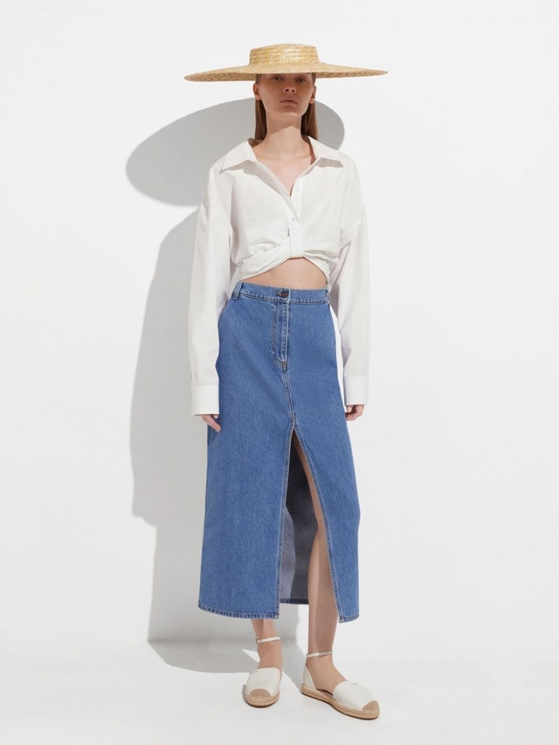 Balerini Charles & Keith Ankle-Curea Espadrile Albi | 853VUZLFM