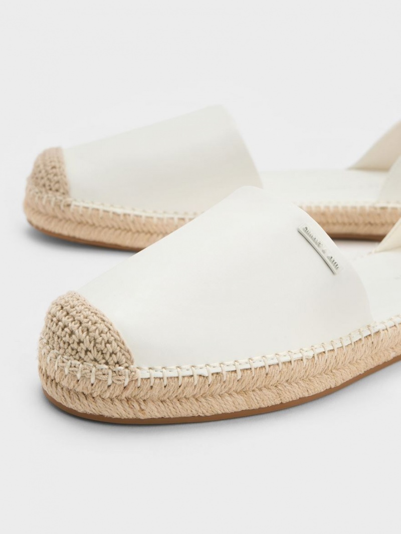 Balerini Charles & Keith Ankle-Curea Espadrile Albi | 853VUZLFM