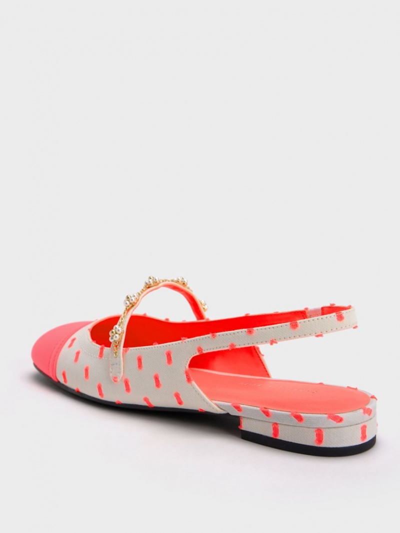 Balerini Charles & Keith Beaded Flower Printed Slingback Corai | 406WILSJB