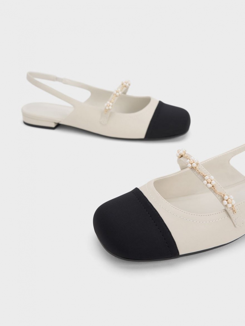 Balerini Charles & Keith Beaded Flower Slingback Albi | 269KAGDLO
