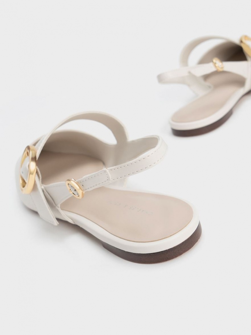 Balerini Charles & Keith Buckled Curea Slingback Albi | 304LJPBQO