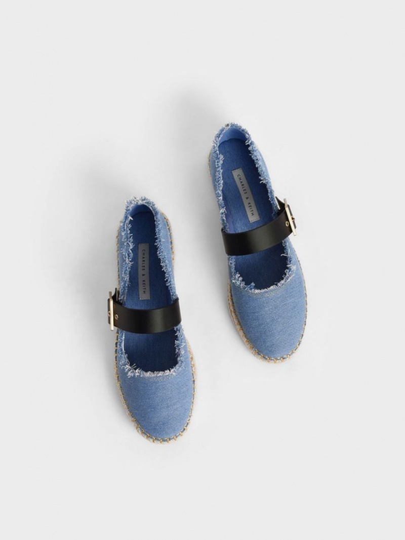 Balerini Charles & Keith Buckled Denim Espadrile Albastri | 684TAMORH