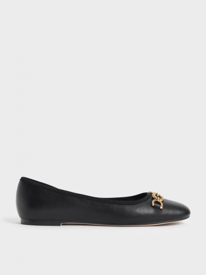 Balerini Charles & Keith Chain Link Negrii | 183OLKFWH