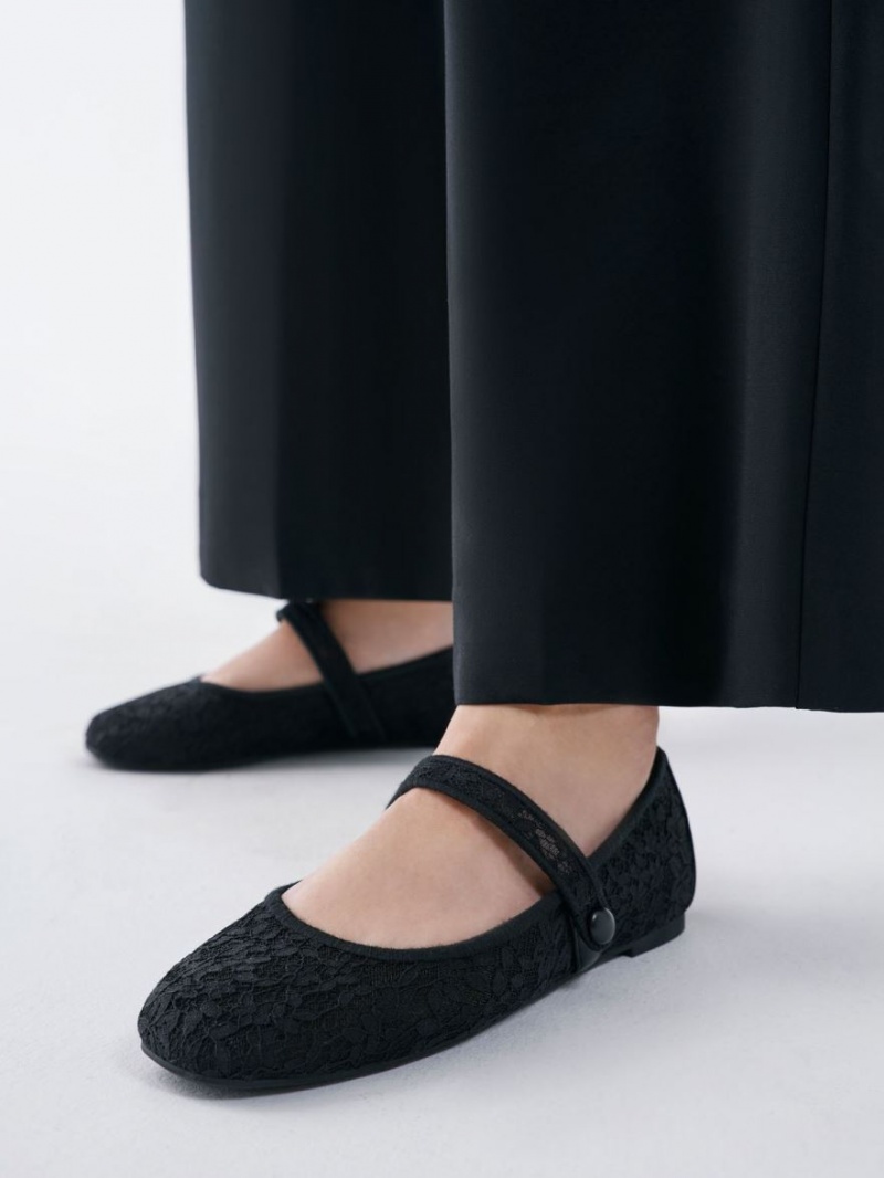 Balerini Charles & Keith Dantela & Mesh Mary Jane Negrii | 950AUIYHT