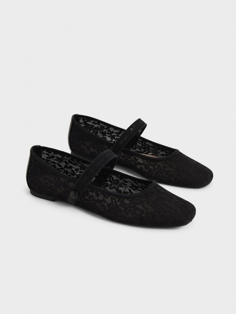 Balerini Charles & Keith Dantela & Mesh Mary Jane Negrii | 950AUIYHT