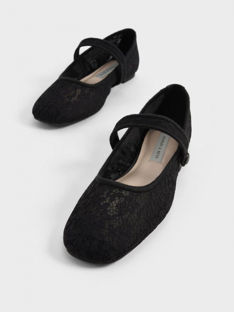 Balerini Charles & Keith Dantela & Mesh Mary Jane Negrii | 950AUIYHT