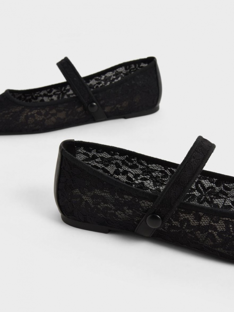 Balerini Charles & Keith Dantela & Mesh Mary Jane Negrii | 950AUIYHT