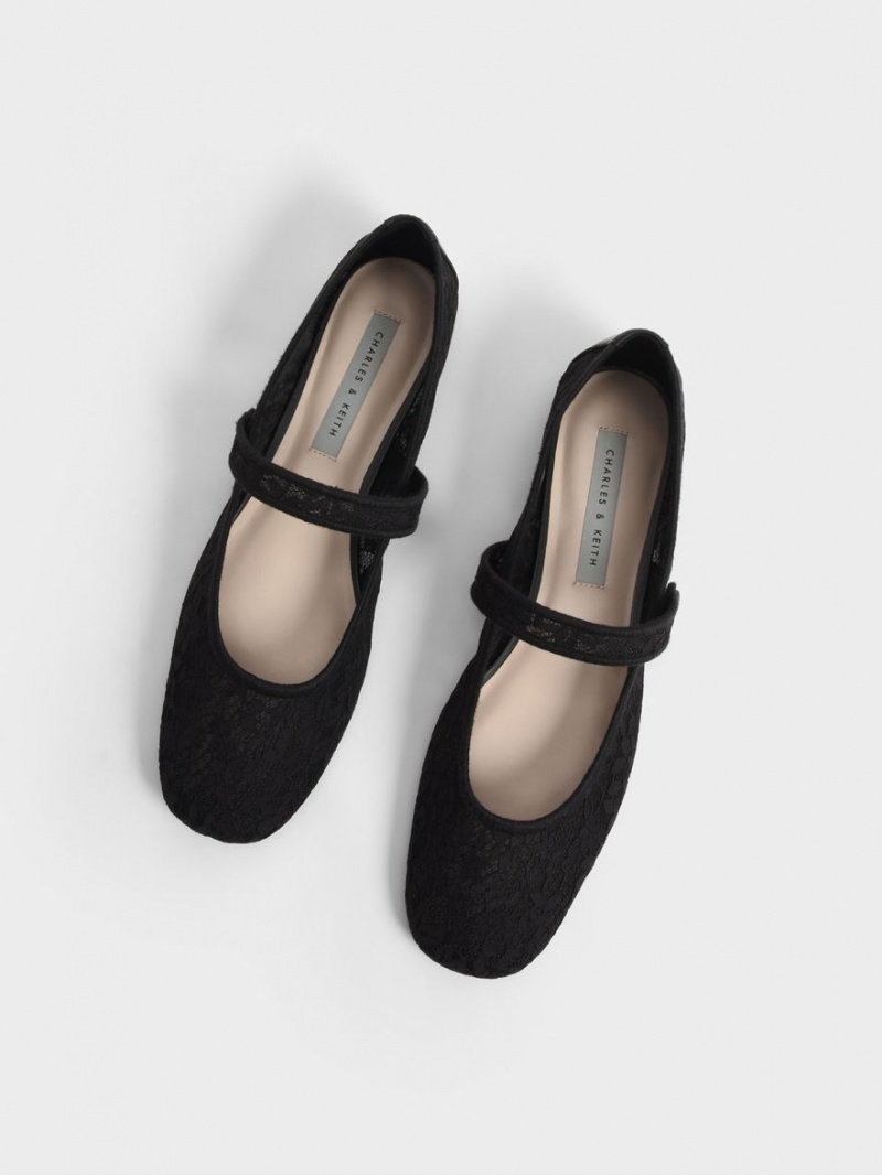 Balerini Charles & Keith Dantela & Mesh Mary Jane Negrii | 950AUIYHT