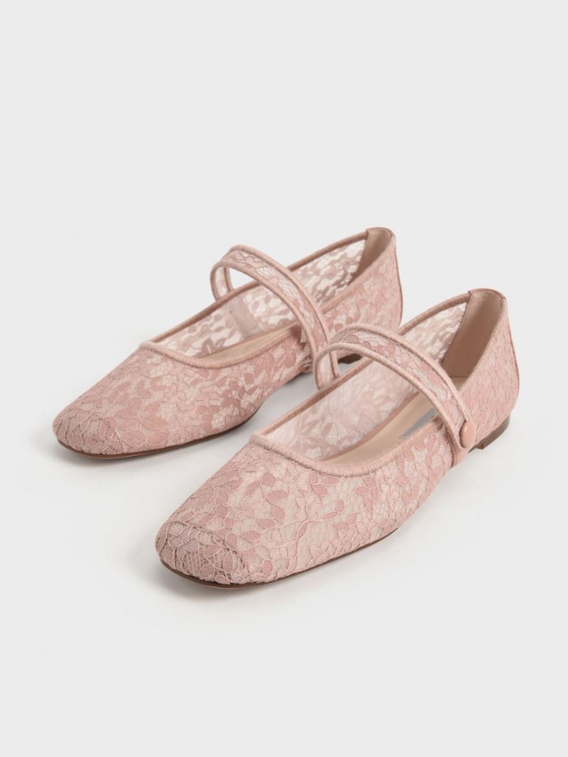 Balerini Charles & Keith Dantela & Mesh Mary Jane Roz | 683VLHQJT