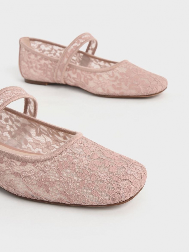 Balerini Charles & Keith Dantela & Mesh Mary Jane Roz | 683VLHQJT