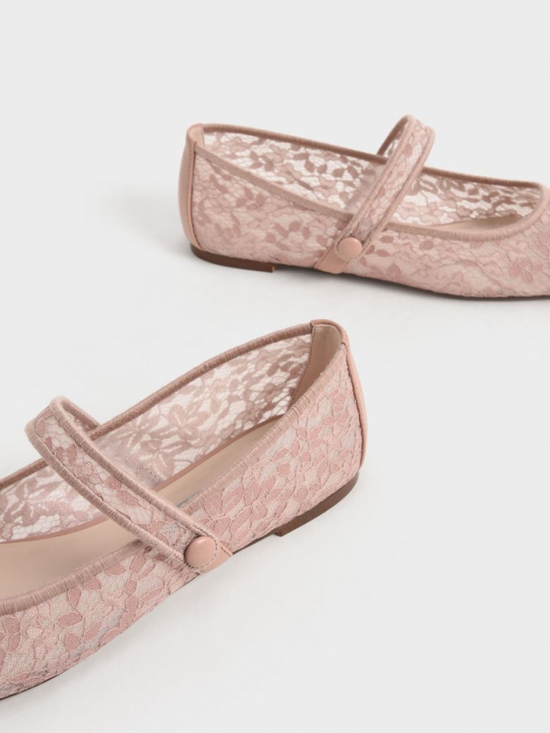 Balerini Charles & Keith Dantela & Mesh Mary Jane Roz | 683VLHQJT