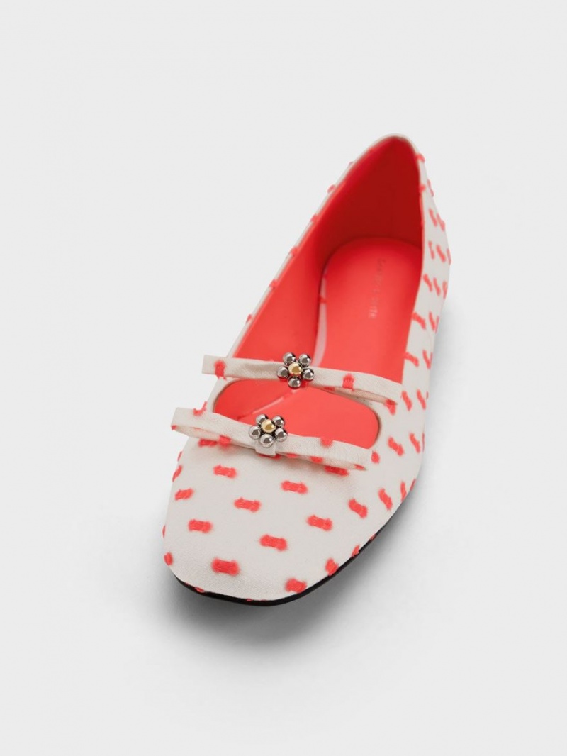 Balerini Charles & Keith Floral Beaded Printed Bow Corai | 476RESZTW