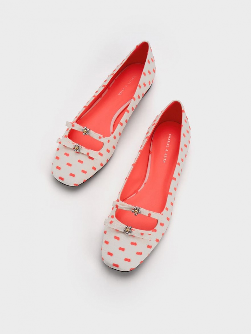 Balerini Charles & Keith Floral Beaded Printed Bow Corai | 476RESZTW