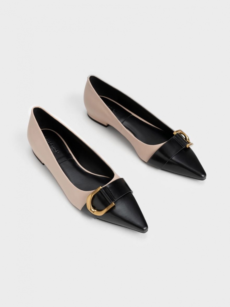 Balerini Charles & Keith Gabine Piele Bombeu-Cap Bej | 356FKGZAU