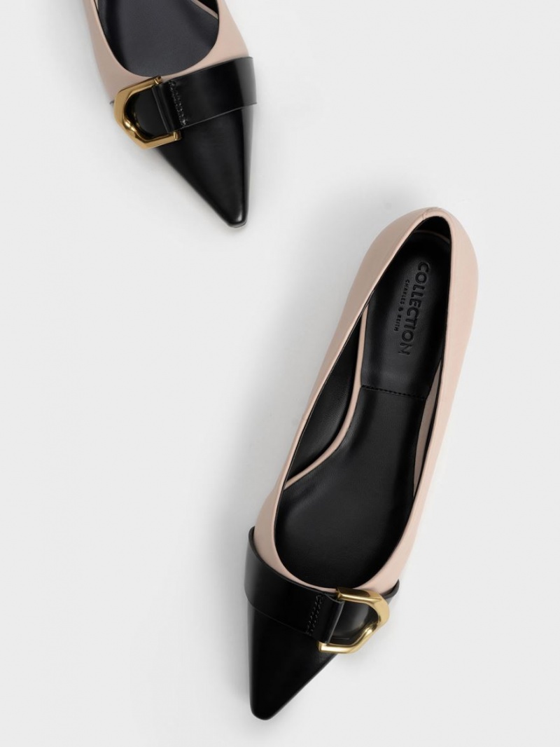 Balerini Charles & Keith Gabine Piele Bombeu-Cap Bej | 356FKGZAU