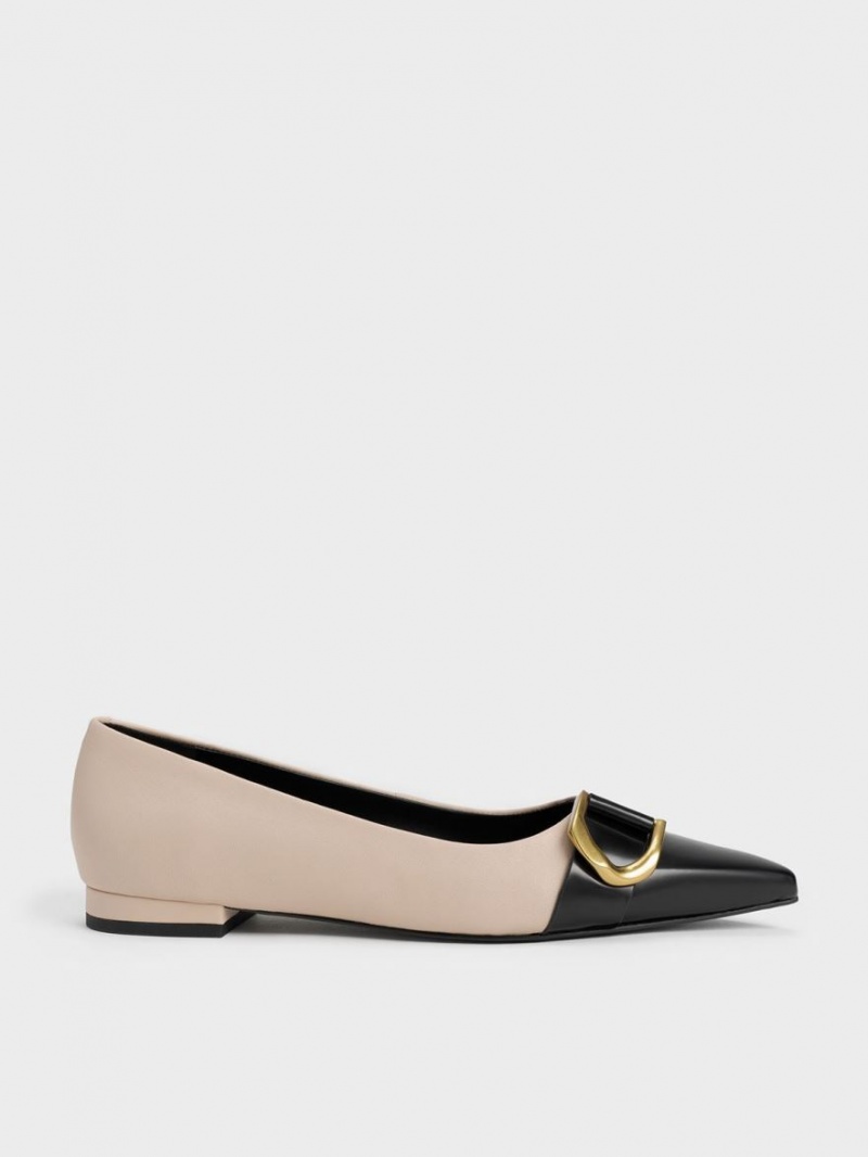 Balerini Charles & Keith Gabine Piele Bombeu-Cap Bej | 356FKGZAU